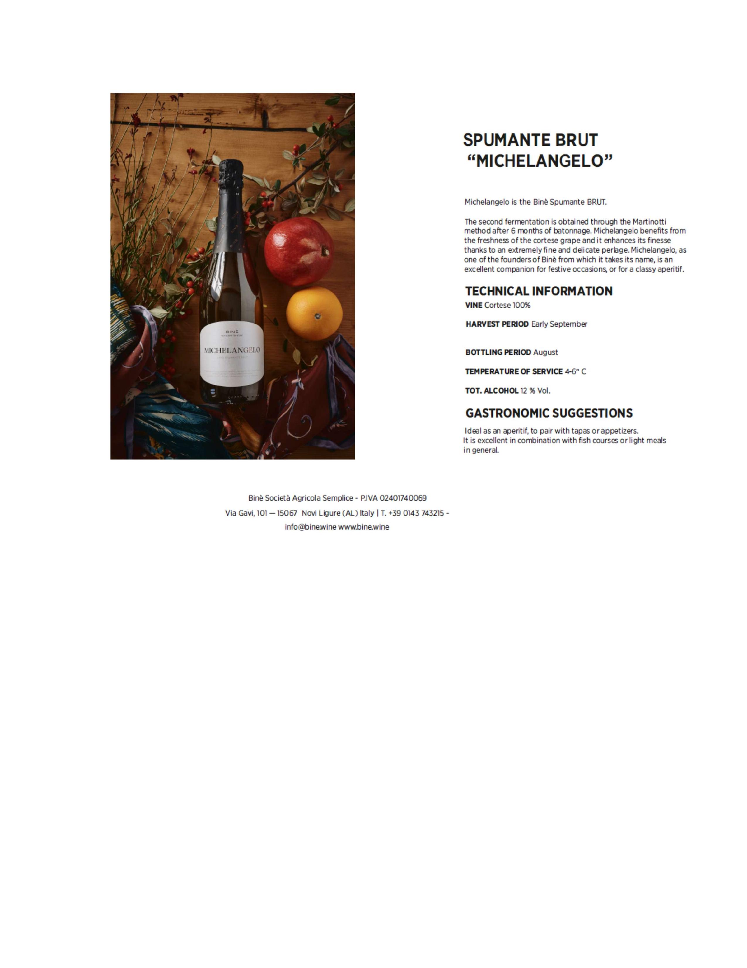spumante brut Michelangelo