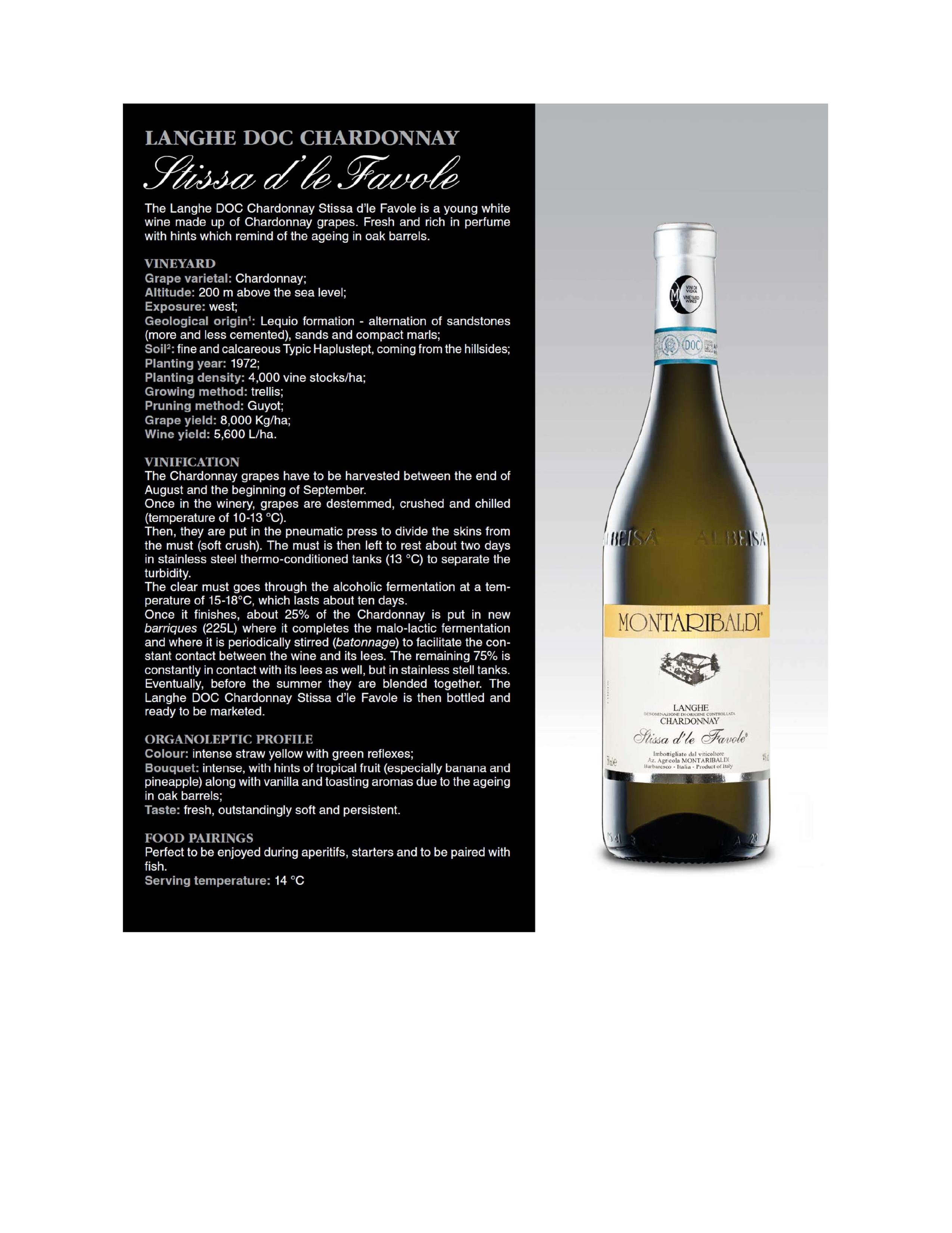 langhe doc chardonnay Stissa d'le Favole