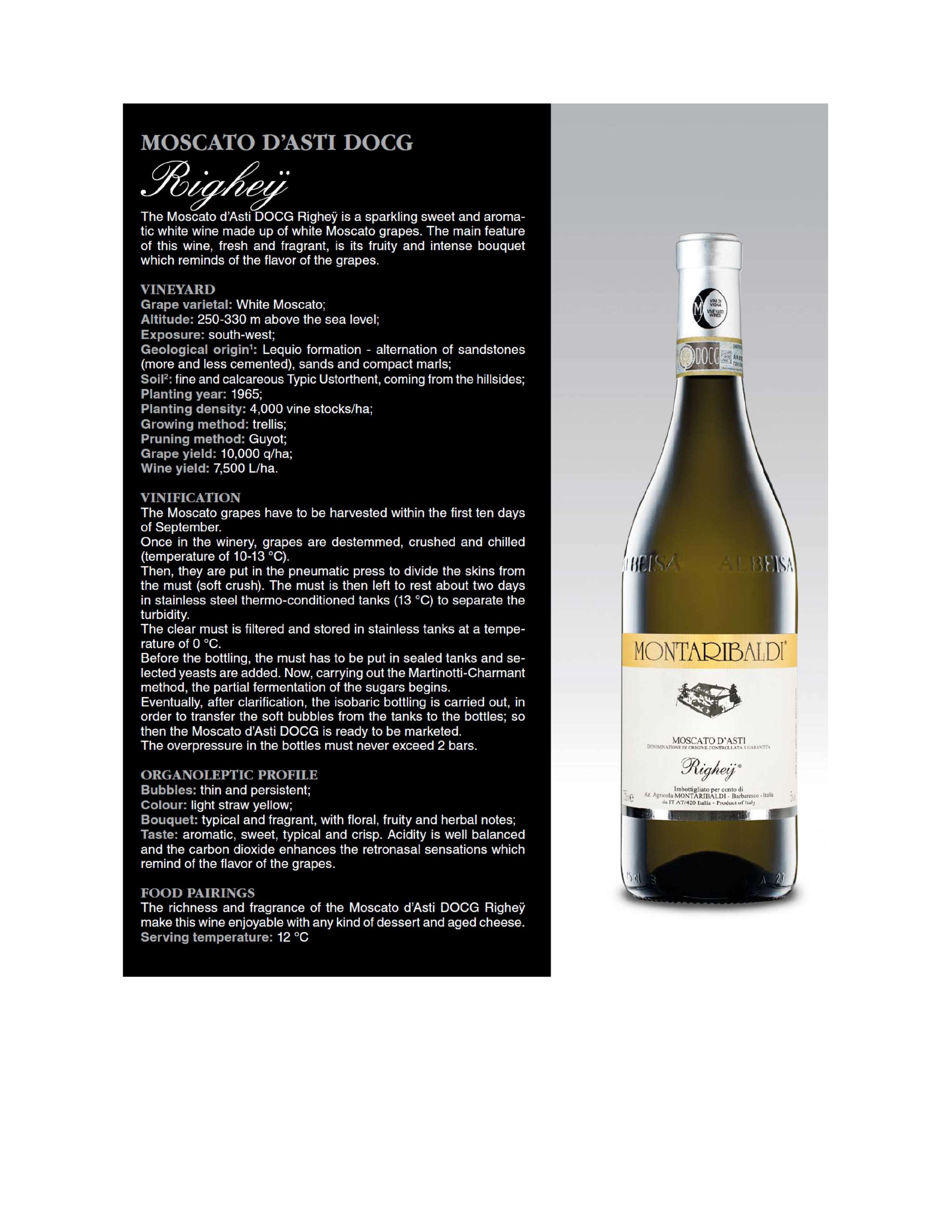 moscato d'asti docg righe