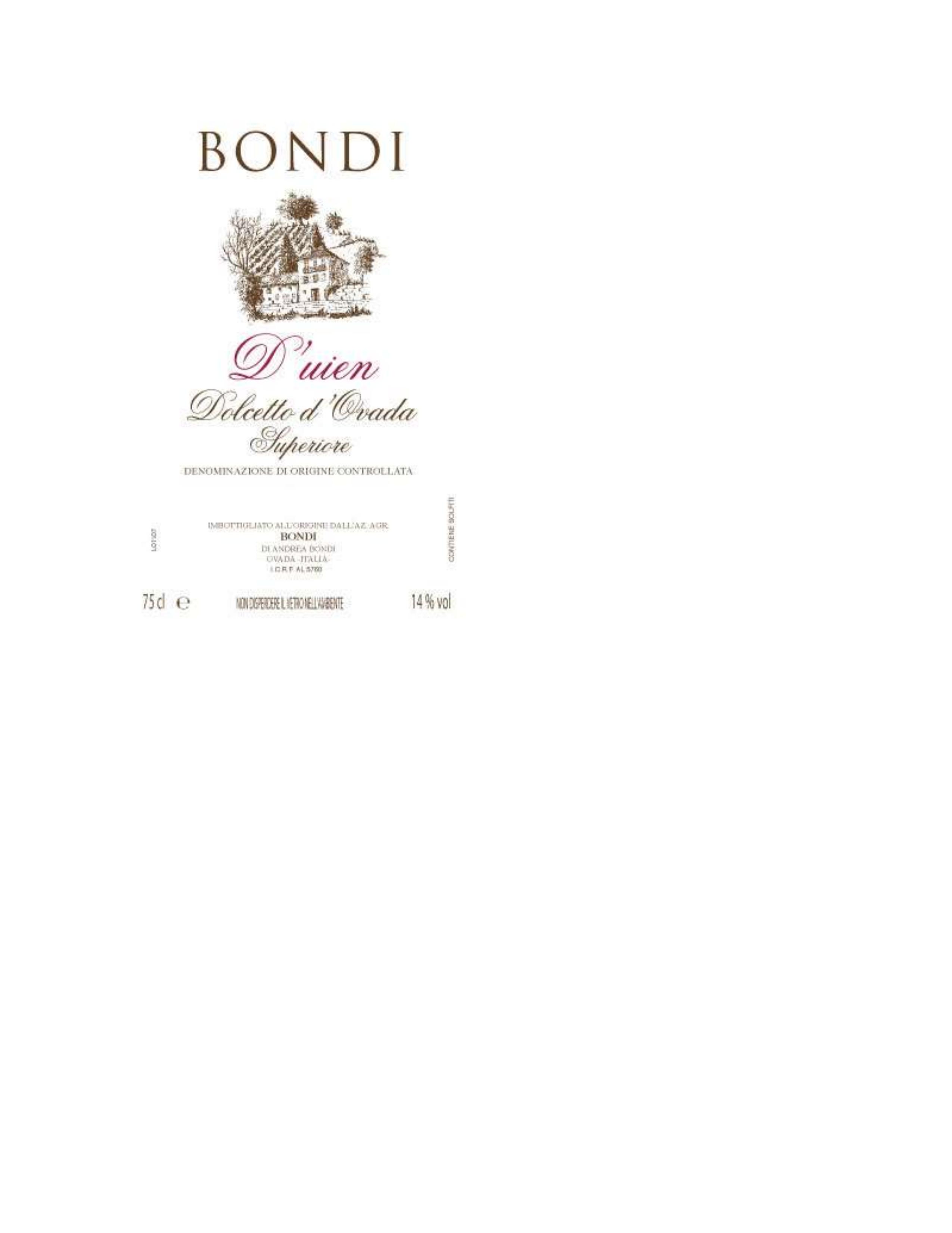 dolcetto d'ovada superiore d'uien